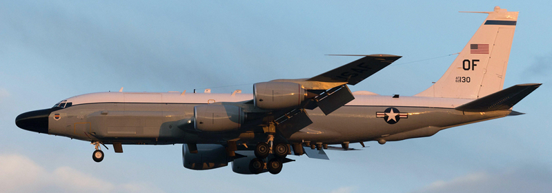 外媒:美国空军rc-135s侦察机现身黄海